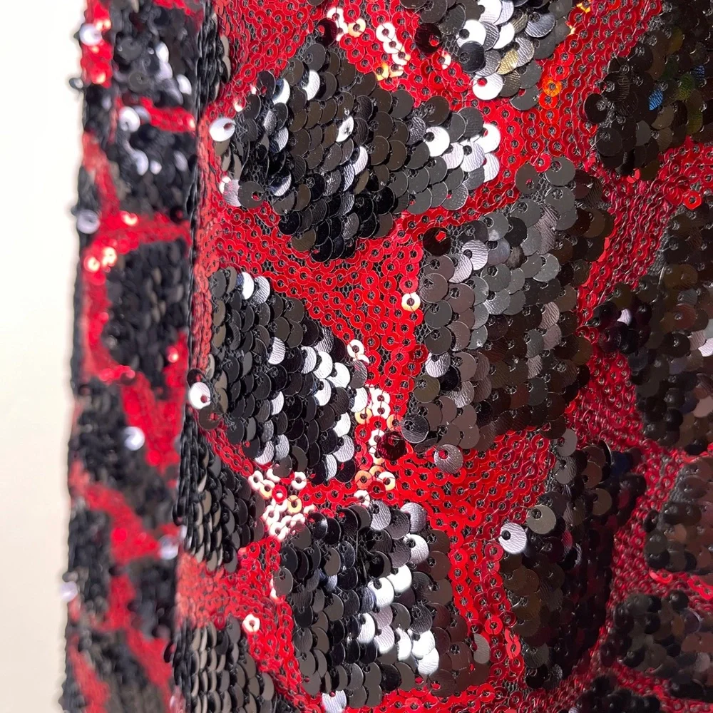 ZARA Animal Print Jewel Tone Sequin Embellished Glam Cocktail Holiday Mini Dress - Picture 11 of 16